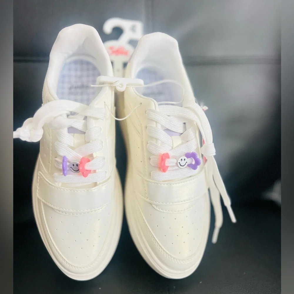 Justice Sport Sneaker Pearl and Purple Size 4 NWT